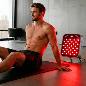 BioMol Voice Control High Power Red Light Therapy Device NIR Light Therapy with Adjustable Stand for Home Use