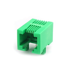 HAXN Stable Performance 9501 6P4C 1*1 W/O Shield PBT Green (hexacrome Green C) Side Entry Latch RoHS Compliant RJ45 Connector