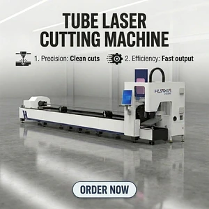CNC Fiber Laser Pipe Cutting Machine Raytools/MAX Source Water Cooling Tube Laser Cutting Machines For Metal Industries
