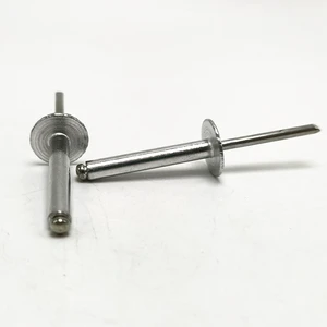 Hot Sale Big Head Large Flange Open Type Pop Rivet Iron Steel Aluminum Zinc Plated Silver Color Blind Rivet