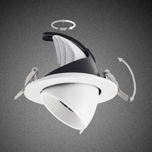 Aluminum Highlight Spotlight 360 Degree Rotating Gimbal Lighting Expand Contract Multi-directional Adjustable Recessed Downlight
