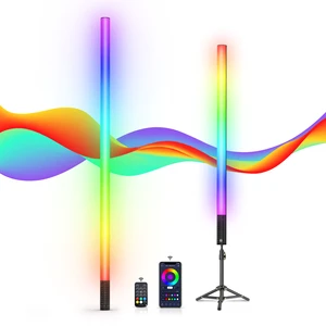Luxceo Mood1s 5000mAh Battery Operated Stage Lights New Model RGBW LED Tube Lights Music Control for Party Events Neon Stand