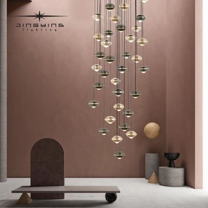 Modern Style Staircase Pendant Light High-end and Atmospheric Made of Aluminum Suitable for Stairs and Living Rooms