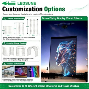 ODM/OEM Transparent LED Flying Display Mesh Drone Flying Led Mesh Screen LED Stage Light For Outdoor Led Advertising Screen