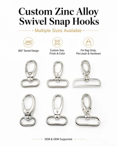 Heavy Duty Zinc Alloy C-Type Swivel Snap Hook Metal Dog Leash Clip For Bag Strap Pet Collar Keychain Hardware