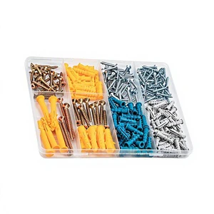 Cross-border Hot Sale 270/350/510pcs Gypsum Board Expansion Anchor Screw Set Expansion Tube Screw Box Made in China