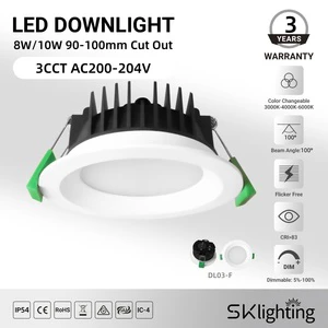 Australian Led Downlight 10w 3CCT CE SAA IP54 Triac Dimmable Spotlight Adjustablehome Lamp Moden Led Light 90mm AC200-240v Light