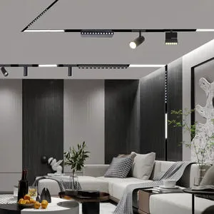 Modern Magnetic LED Track for 48V Linear Spotlight Surface Recessed Pendant Magnetic Track Light System