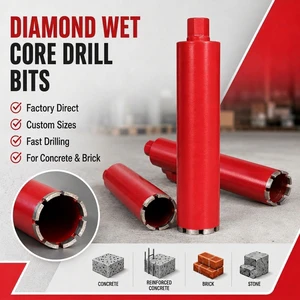 Custom Size Laser-Welded Roof Segment Diamond Concrete Drill Bit With Imperial Thread For Deep Hole Drilling