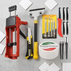 Labor-saving Grout Caulking Gun Set Professional Tool Kit for Cleaning Floor Tile Joints Model GJ