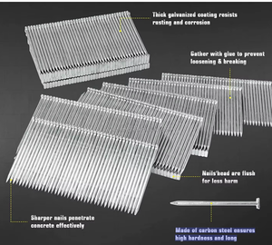 High Quality ISO Galvanized Steel 18ga Brad Pins Staples Best Price Bulk Wire Nails F50 F35 Smooth Shank Type