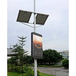 P6 Smart Control LED Outdoor Advertising Screen Vertical Digital Signs Pole for Street Lighting IP65 Rated Graphical Display SDK