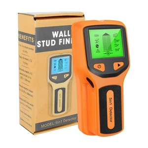 Multifunctional Metal Cable Detector 5-in-1 Wall Scanner Wood Stud Finder AC Voltage Live Cable Wires Depth Tracker Made Plastic