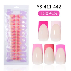 Advanced Five-Color French Nude False Nails Seamless Press-On Nails Simple Nail Art Wholesale Artificial Fingernails
