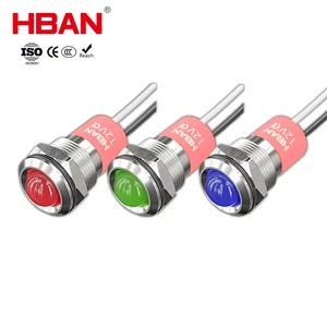 HBAN Stainless Steel IP67 Waterproof LED Indicator Light 14mm Hole Size 12V Bi-colour/Tri-color Signal Light