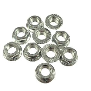 DIN6923 Zinc Plated Steel Hex Lock Nut Metric M5 Fully Threaded Class 10 High Strength Serrated Flange Nut