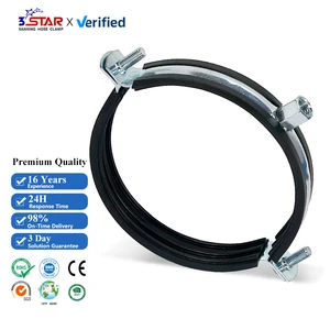 Hvac Insulated Pipe Clamp Set Hvac Pipes Clamps Split Metal Rubber Lined Rings Clamp