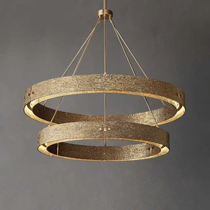 American Retro Textured Solid Copper Chandelier, Decor Lighting For Villa, Hotel, Homestay, Living Room, Dining Room & Bedroom