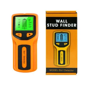 Handheld 5 in 1 Digital Wall Stud Detector Wood Scanner Metal Finder for Live AC Wires Cables PVC Water Pipe
