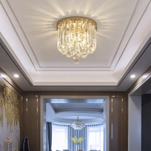 High Quality Luxury Crystal Ceiling Lamp with Chrome Finish Premium Interior Lighting