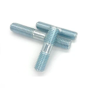 Galvanized Double-Headed Bolts High-Strength Two-Headed Threaded Screws GB901-B Extended Threaded Rods Studs Nuts Flat