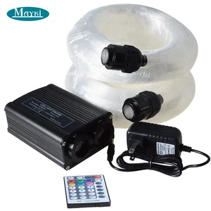12V Fiber Optic LED Light Kit With 32W RGBW Illuminator and 2400pcs Fiber Optic Harness for Star Cloud Party Club Night