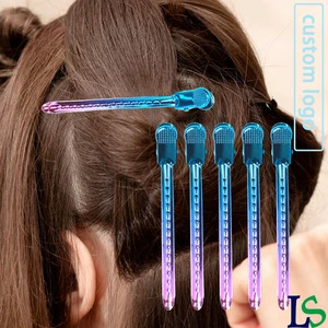 Custom LOGO Multi-Purpose Metal Section Clips for Barber Shop Hair Partition Styling Fixing Coloring Perm and Wave Hairstyles