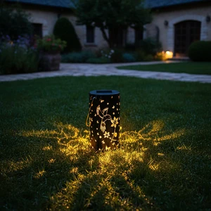 Evermore Vintage Outdoor Solar LED Garden Lantern with IP65 Soft Warm White (2700K) Plastic Body ROHS Certified