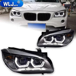 WLJ LED Angel Eyes DRL Headlight Assembly for BMW X1 E84 10-15 Double Beam Lens Headlamp Replacement Plug & Play Car Headlight