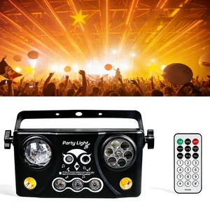 Factory Direct RGBW 5-in-1 Disco Party Magic Ball Light Remote Sound DMX512 Control LED Laser Strobe Bee Eye DJ KTV Bar