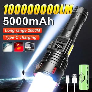 Portable Led High Power Rechargeable Flashlight 2000LM Drop Construction Battery Operated Shop Work Light