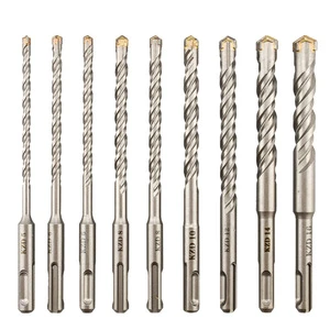 9pcs 5mm-16mm Drill Bit Cross Tips 4 Cutters 160mm Wall Brick Block Masonry Drilling Bits