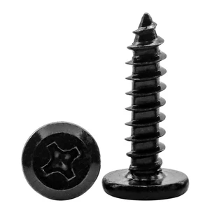 100pcs/bag Black Carbon Steel Phillips Cross Flat Chmfered Self-tapping Furniture Screw M3 M4 M5 M6 M8 Wood Tapping Screw