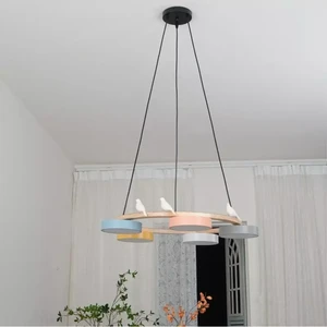 SIMIG Nordic Bird Decorate Resin Ceiling Hanging Lamp For Dining Room Table LED Chandelier For Kitchen Island Farmhouse