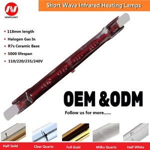 R7S J118 300w Ruby Infrared HalogenLamp Glass Quartz Infrared Heating Lamp