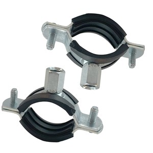 Joint Pipe Clamp with Nut M8 M10 Pipe Clamp Bracket Adjustable Wall Ceiling Mount Rubber Lined Pipe Clamp