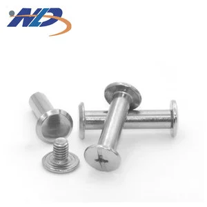 Factory Spot 304 Stainless Steel Iron Nickel Plated Rivet to Lock Female Screw Letter Ledger Nail 3 4 5 6MM