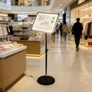 Portable LED Backlit Poster Display Stand With A3 Size Graphic Area Suitable For Restaurant Menu Or Product Promotion