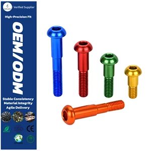 Anodized Aluminum Alloy Hex Socket Button Head Shoulder Screw Bicycle Derailleur Tuning Lightweight Colorful Bolt M5 M6