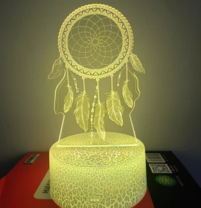LED 3d Lamp Musical Note 3d Night Light with Crack Base Colorful Changing Bedside Table Lamp for Christmas Home Decoration