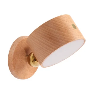 WOOD PMMA LED Cabinet Lamp Magnetic 4000K Dimming Round Type USB Charging Light IP44