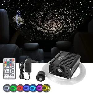RSPOF 16W RGBW LED Fiber Optic Star Light Ceiling Kit 0.75mm 150 Pieces 2m Fiber Optic IP33 Aluminum Alloy Remote/App Control