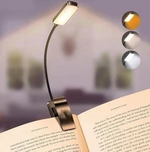 LED Rechargeable Book Light for Reading in Bed Eye Caring Color Temperatures,Stepless Dimming Brightness