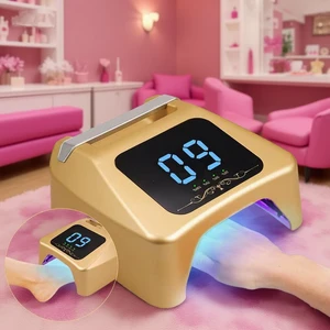 72W Rechargeable UV LED Nail Lamp Wireless Gel Polish Curing Table Lamp with Large Screen High-Efficiency Nail Equipment