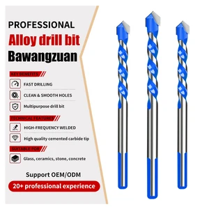 Alloy Drill Bit 3-12mm Multifunctional Glass Ceramic Concrete Masonry Drill Bit, High-quality Masonry Drill Bit Set Tool Blue