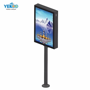 Hot Sale Durable Aluminum Stainless Steel City Street Pillar Advertising Lamp Standing Post Light Box Photography Decorative LED