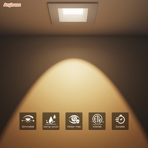 4 Inch 9w Energy Saving Led Surface Mounted Indoor Square Anti Glare Recessed Residential Lighting Dimmable Retrofit Downlight