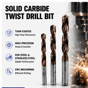 High-Performance Tungsten Carbide Straight Shank Twist Drill Bits 118 Point Angle For CNC Machining Stainless Steel