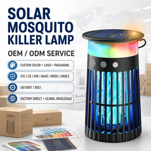 OEM ODM Outdoor Portable Electric Solar Power Bug Zapper Rechargeable UV LED Electric USB Mosquito Killer Lamp