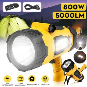 Rechargeable 7 Modes 1000 Lumen Super Bright Searchlight Handheld Spotlight Work Light Spotlight Floodlight Flashlight